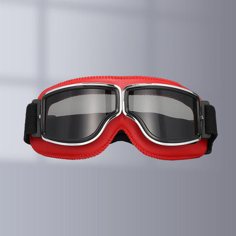 Motorgoggles Leer Vintage Aviator Over Bril Motorrijden Ski Bescherming UV Windscherm Verstelbaar Retro | Sulvida