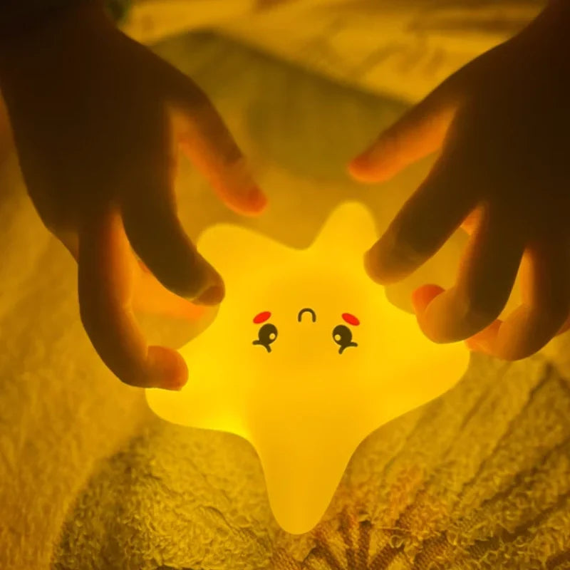 Kindernachtlampje Ster Maan Wolk Oplaadbaar LED Warm Wit Nachtverlichting Kinderen USB Veilig Nachtlamp | Sulvida