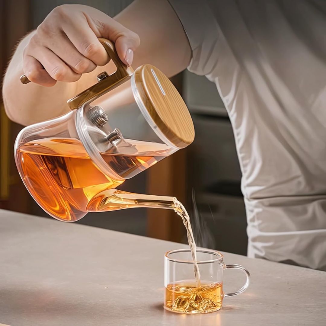 Glazen Theepot met Magnetisch Filter 740ml Borosilicaat Hittebestendig Thee Zetten Losse Thee Keuken | Sulvida