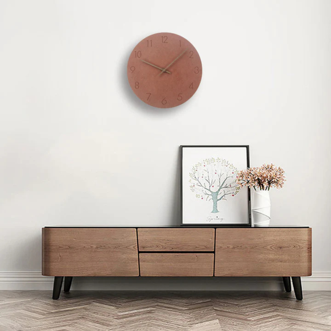 Houten wandklok met stille uurwerk Ø29cm scandinavisch design woonkamer slaapkamer kantoor wand decoratie | Sulvida