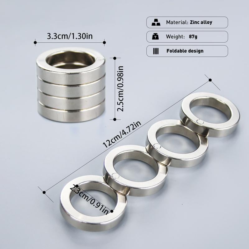 Opvouwbare Vingertrigger Ring Metaal Zwart voor Stressverlichting Focusverbetering Rust en Ontspanning | Sulvida