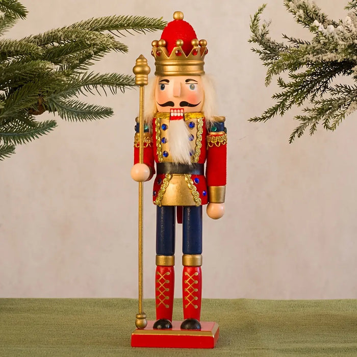 Houten Notenkraker Soldaat Kerstdecoratie Traditioneel Ambachtelijk Figuur voor Tafel en Vensterbank | Sulvida
