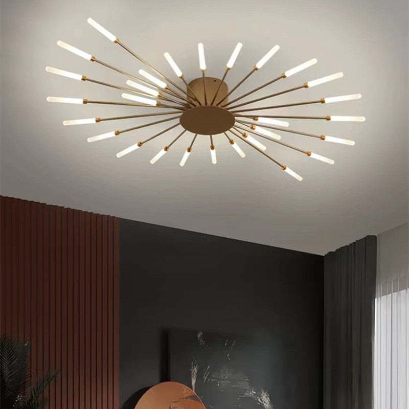 Plafondlamp vuurwerk-design zwart goud LED metaal acryl flush mount woonkamer slaapkamer modern luxe | Sulvida