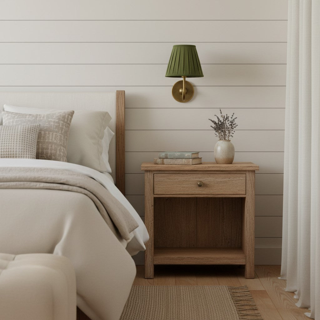 Wandlamp Linnen Kap Messing Armatuur Plissé of Glad Stof E12 Fitting Hardwired Decoratieve Verlichting | Sulvida