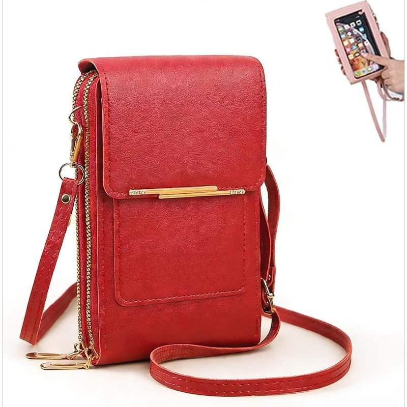 Crossbody Telefoontas met RFID-bescherming en Touchscreen Venster – Veilige Handsfree Portemonnee voor Smartphones tot 6,7 inch | Sulvida