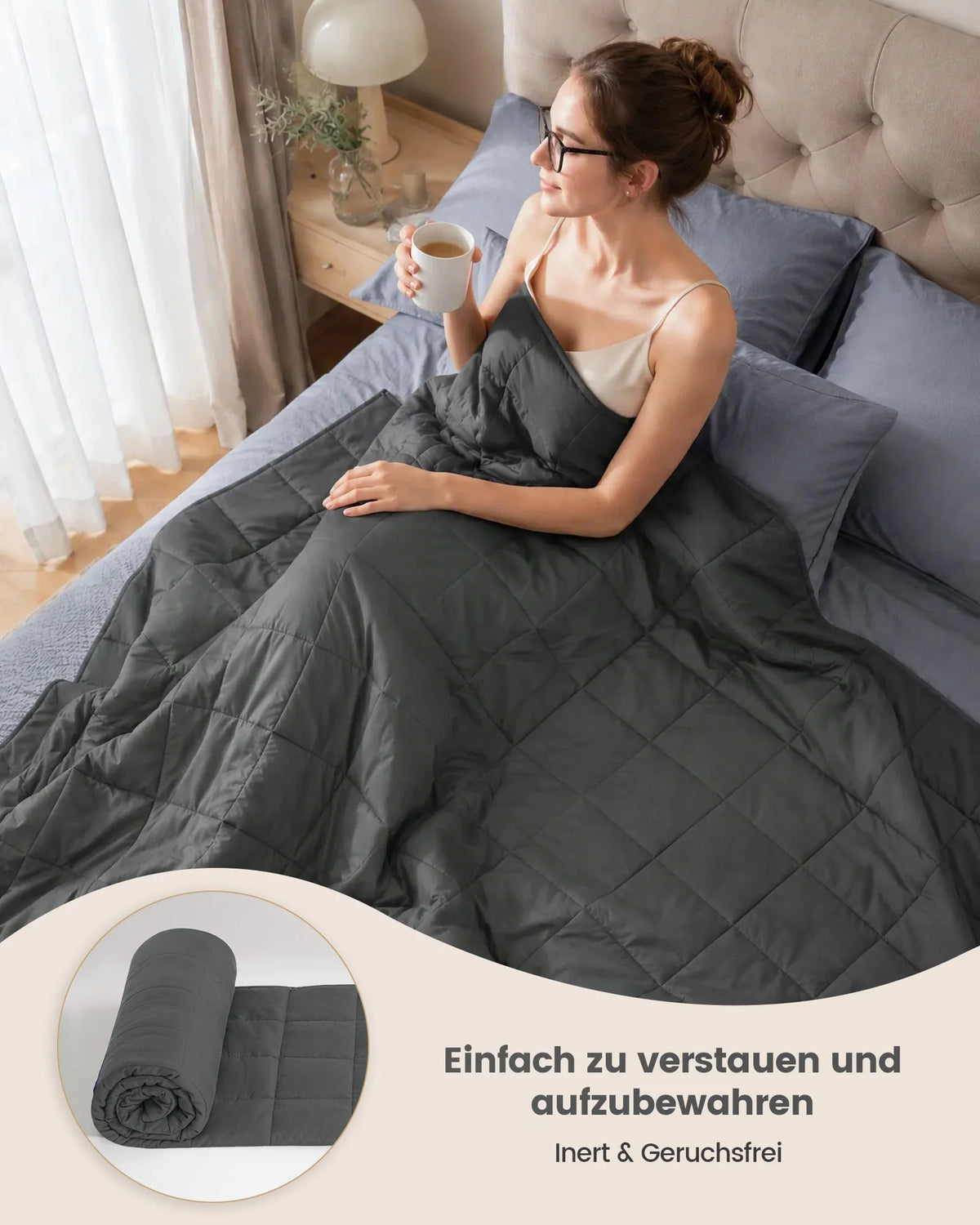 Verzwaringsdeken Polyester 4-8kg Microglazenparels Gelijkmatige Gewichtsverdeling voor Betere Slaap en Ontspanning | Sulvida