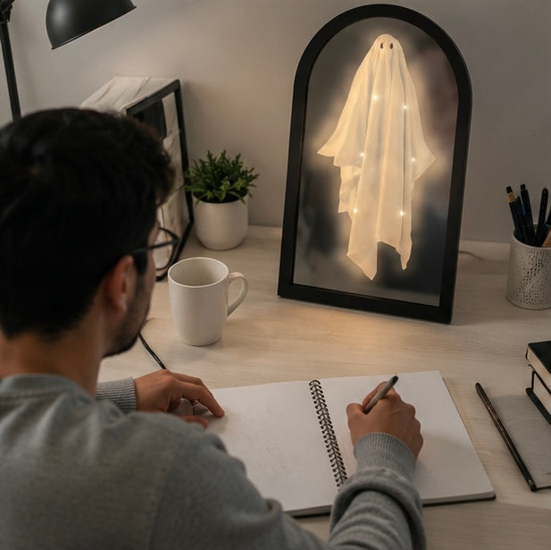 Spookspiegellijst met LED-verlichting - Holografisch Spookeffect voor Halloween Decoratie en Feestversiering | Sulvida