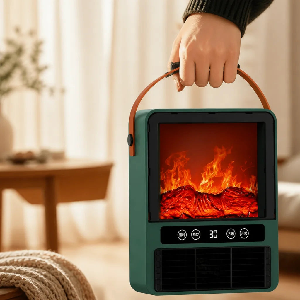 Compacte Elektrische Kachel met 3D Vlameffect en Natuurlijk Vuurgeluid voor Sfeervolle Warmte in Huis | Sulvida
