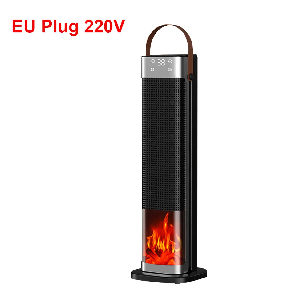 Torenverwarmer met Vlameffect 2000W Timer Afstandsbediening PTC Verwarmingselement Kantoor Slaapkamer | Sulvida