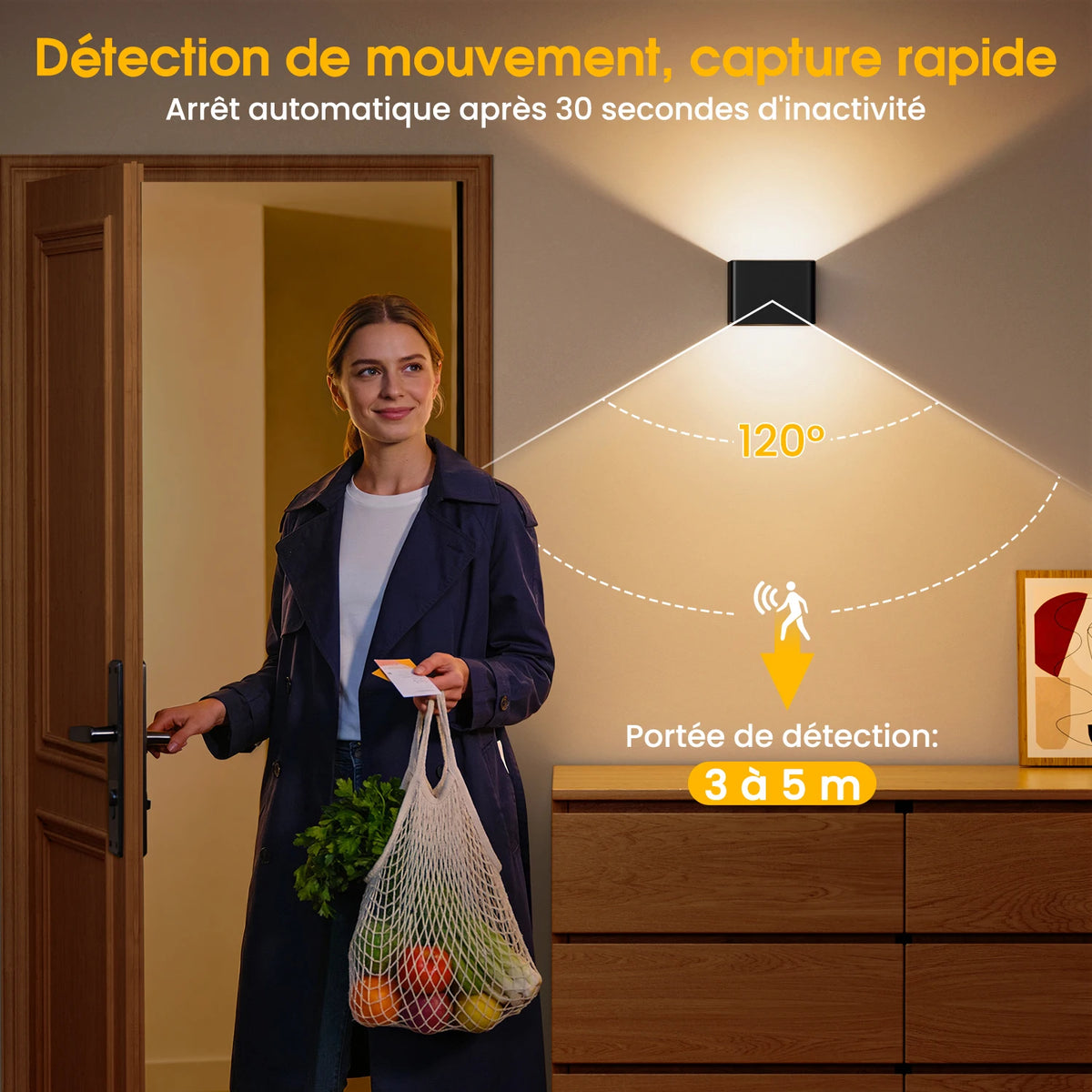 Oplaadbare LED Wandlamp met Bewegingssensor Afstandsbediening Draadloos Dimbaar 3 Lichtmodi Sfeerlicht | Sulvida