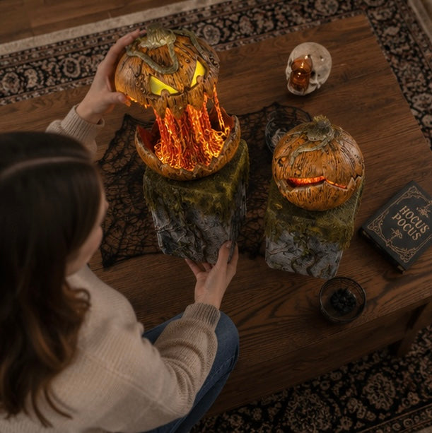 Geluid-Geactiveerde Pompoen met Verlichte Ogen voor Halloween Feest Decoratie en Griezelige Sfeer Creatie | Sulvida