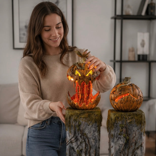 Geluid-Geactiveerde Pompoen met Verlichte Ogen voor Halloween Feest Decoratie en Griezelige Sfeer Creatie | Sulvida
