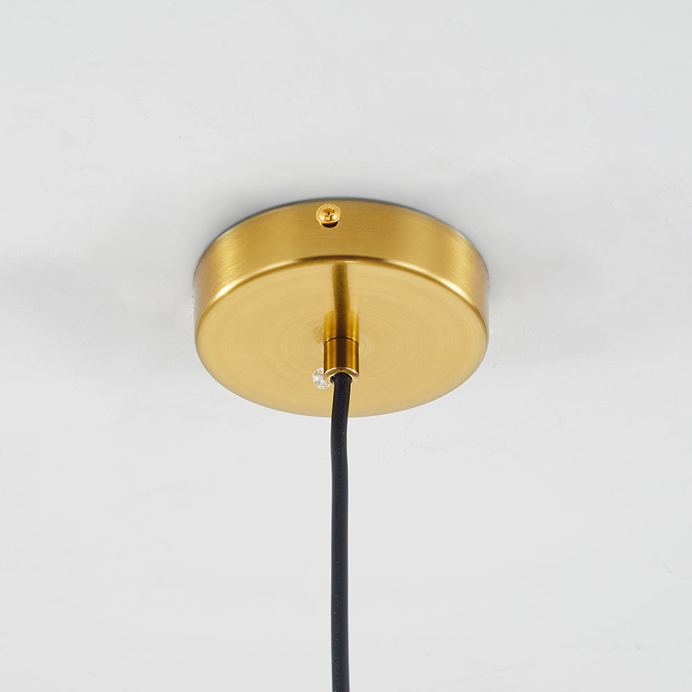 Glazen Hanglamp Bol Transparant & Amber Met Metalen Fitting E26/E27 Moderne Verlichting Eetkamer Slaapkamer | Sulvida
