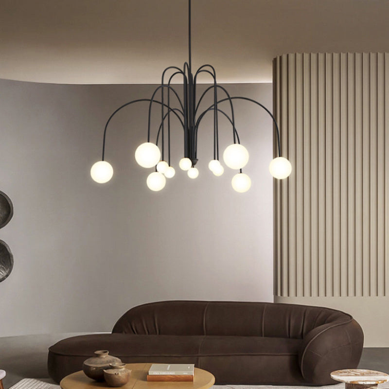 Hanglamp Vintage Metaal Glas Woonkamer Slaapkamer Instelbare Hoogte 6 8 12 Lichtbronnen Warm G9 Fitting | Sulvida