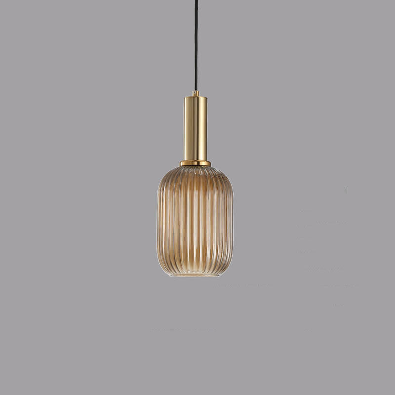 Glazen hanglamp met gestreept design één lichtpunt modern minimalistisch sfeervol woonkamer eetkamer | Sulvida