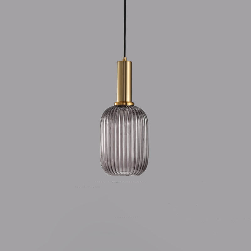 Glazen hanglamp met gestreept design één lichtpunt modern minimalistisch sfeervol woonkamer eetkamer | Sulvida