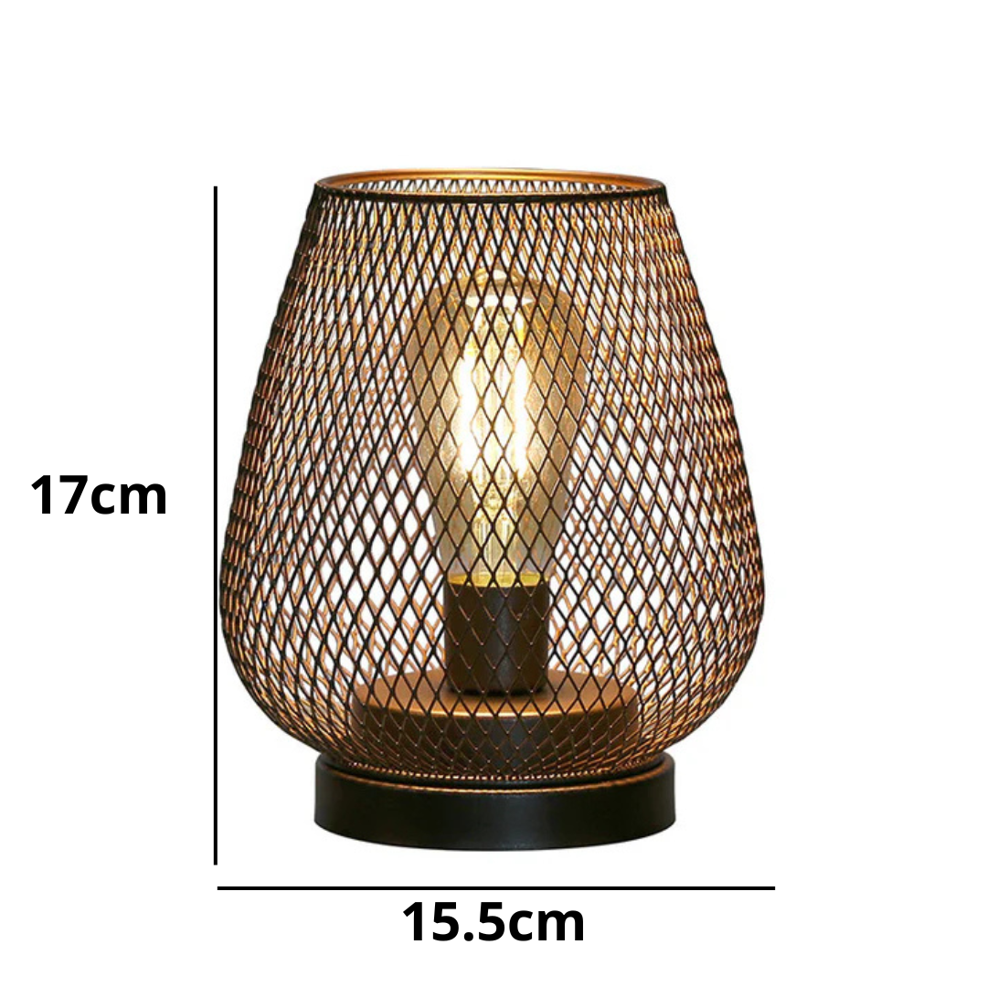 Draadloze LED Lantaarn Luxe Zwarte Tafellamp op Batterijen met Vintage Design Verlichting voor Binnen en Buiten Sfeerlicht | Sulvida