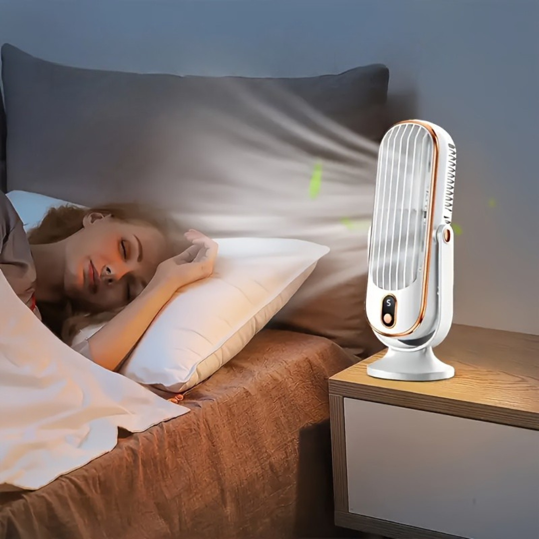 Draagbare Ventilator met Verstelbare Kop Stille Werking 4000mAh Accu Compacte Tafelventilator voor Onderweg | Sulvida