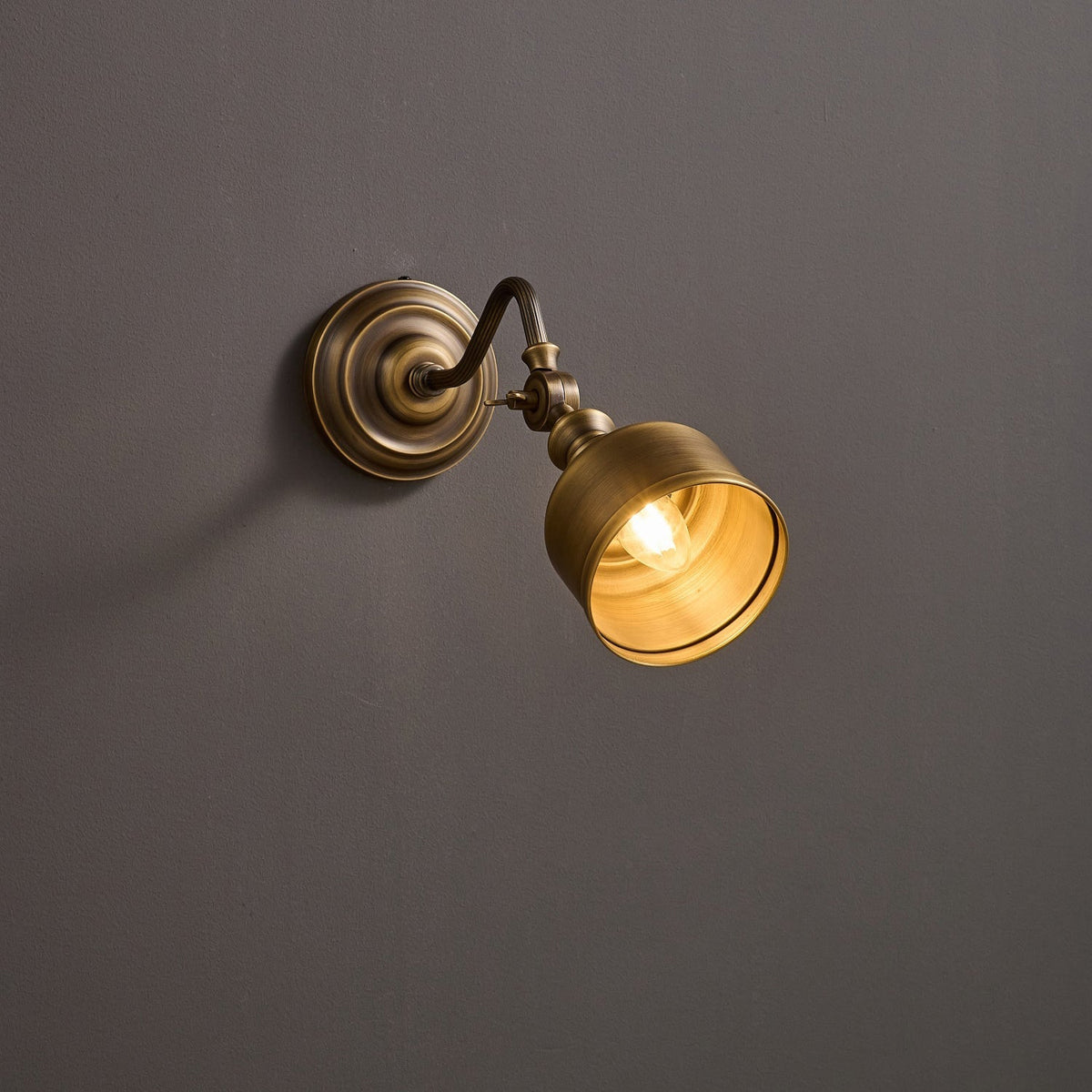 Wandlamp Zwanenhals Messing Leeslamp Verstelbaar met Vintage Patina voor Slaapkamer Nachtlamp Bedlamp Wand | Sulvida