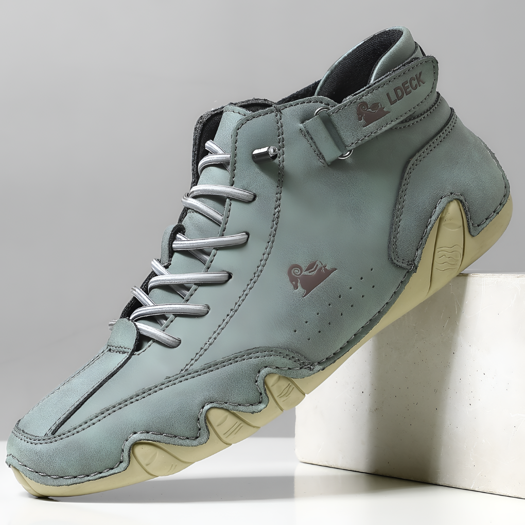Waterdichte Herenschoenen Hoog met Elastische Sluiting Modern Stoer Ontwerp Leer Comfortabel Casual Dagelijks | Sulvida