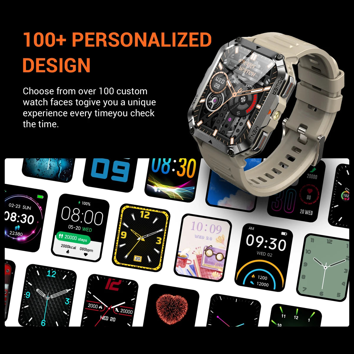 Smartwatch GPS Outdoor AI-Assistent Bluetooth Bellen Zaklamp Kompas 120 Sportmodi Gezondheidsmonitoring | Sulvida