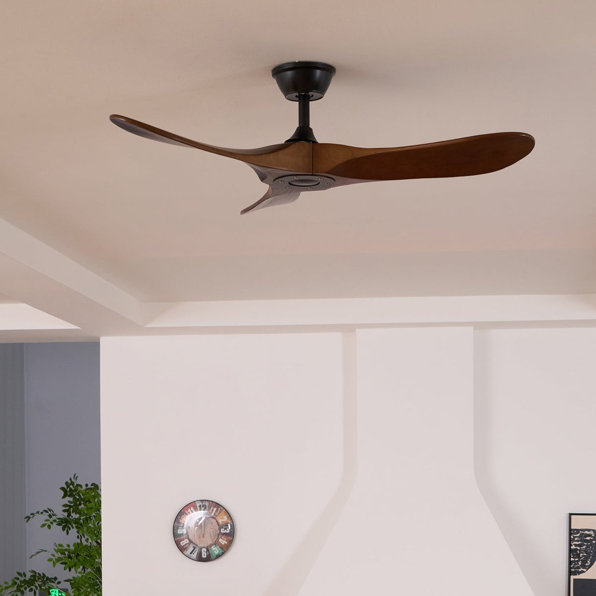 Plafondventilator Met Houten Bladen Afstandsbediening 6 Snelheden 106cm 132cm Diameter Verstelbaar Plafond | Sulvida