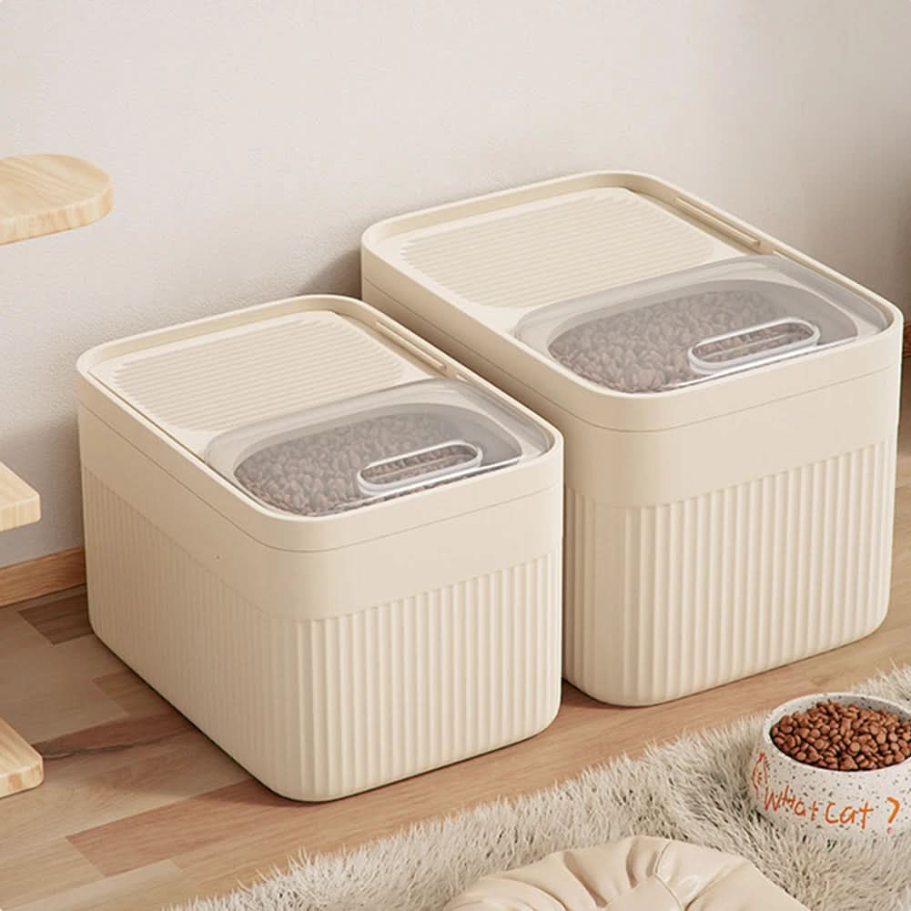 Contenant hermétique pour aliments pour animaux, 850 ml, 1200 ml, 1400 ml, transparent et crème, boîte de rangement pour garder les aliments frais pour chiens et chats | Sulvida