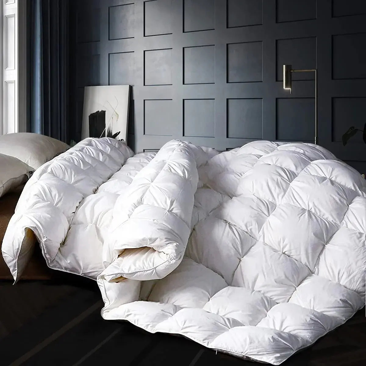 Donzen Dekbed Ganzendons 750 Fillpower Medium Warmte 4 Seizoenen Pinch-Pleat Stiksel Baffle-Box Luxe | Sulvida