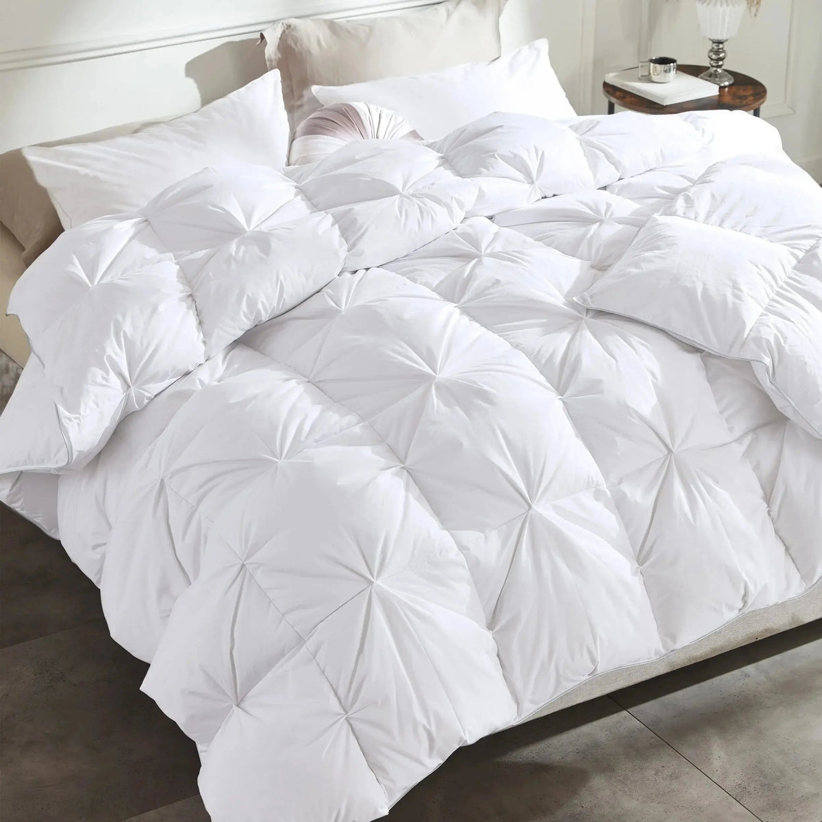Donzen Dekbed Ganzendons 750 Fillpower Medium Warmte 4 Seizoenen Pinch-Pleat Stiksel Baffle-Box Luxe | Sulvida