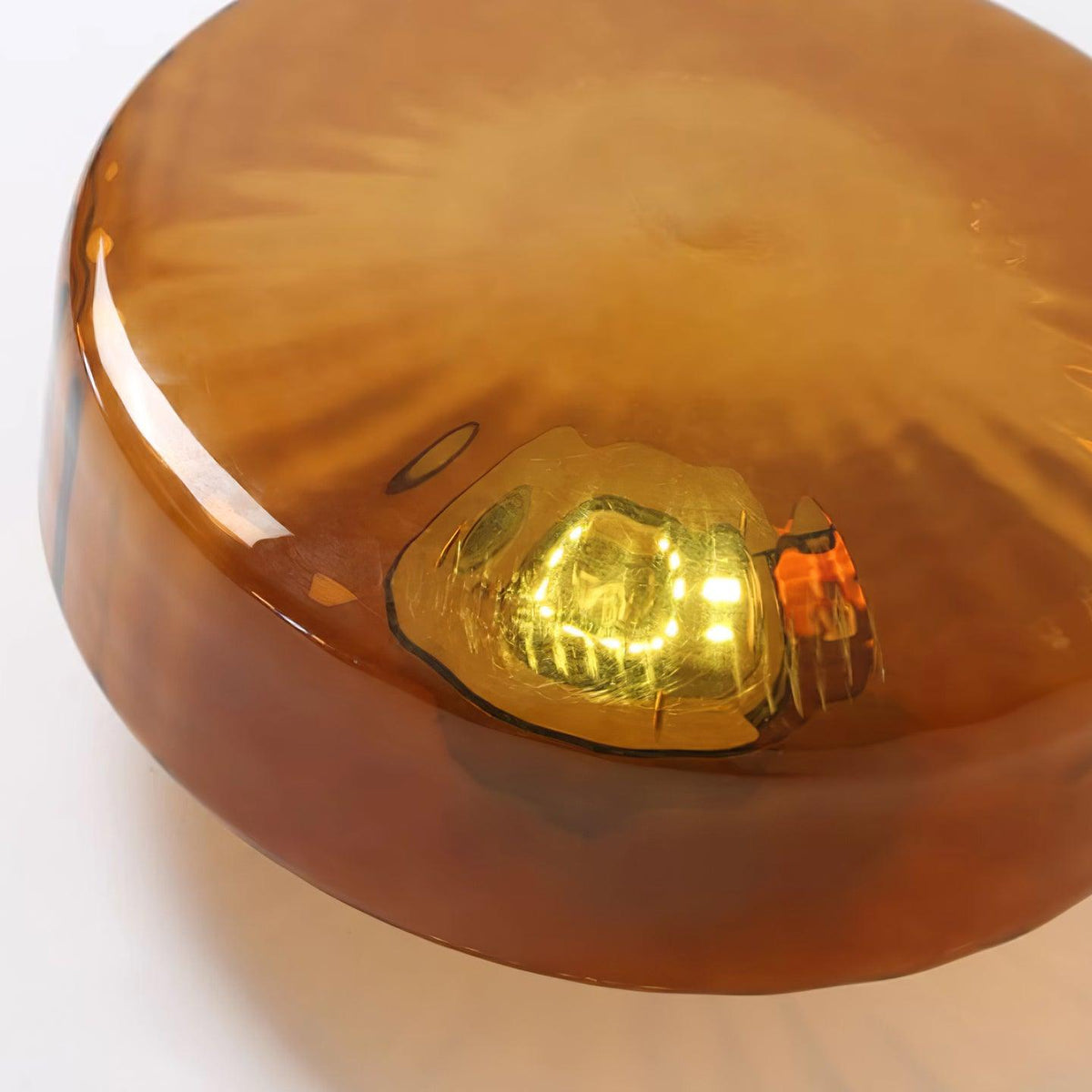 Plafondlamp Amber Glas Met Zonnestraalpatroon Warm Retro Licht Voor Slaapkamer Woonkamer Hal Sfeerverlichting | Sulvida