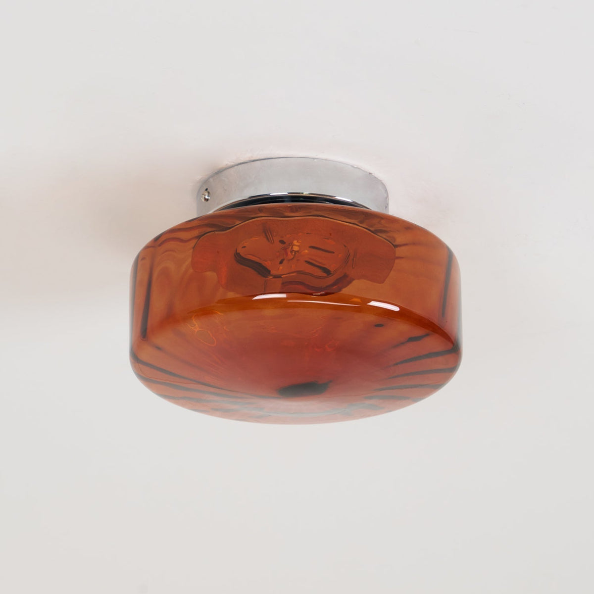 Plafondlamp Amber Glas Met Zonnestraalpatroon Warm Retro Licht Voor Slaapkamer Woonkamer Hal Sfeerverlichting | Sulvida