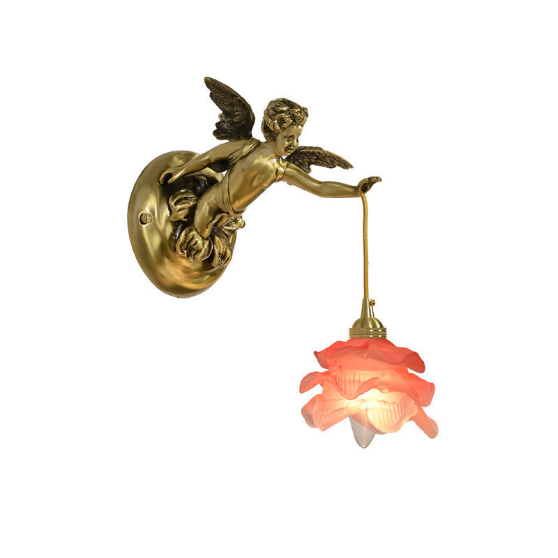 Glazen Engelvleugel Wandlamp Messing met Richting voor Woonkamer Slaapkamer Hal Decoratieve Verlichting | Sulvida