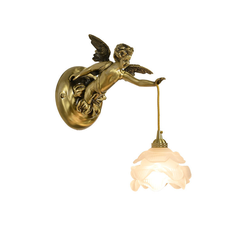Glazen Engelvleugel Wandlamp Messing met Richting voor Woonkamer Slaapkamer Hal Decoratieve Verlichting | Sulvida