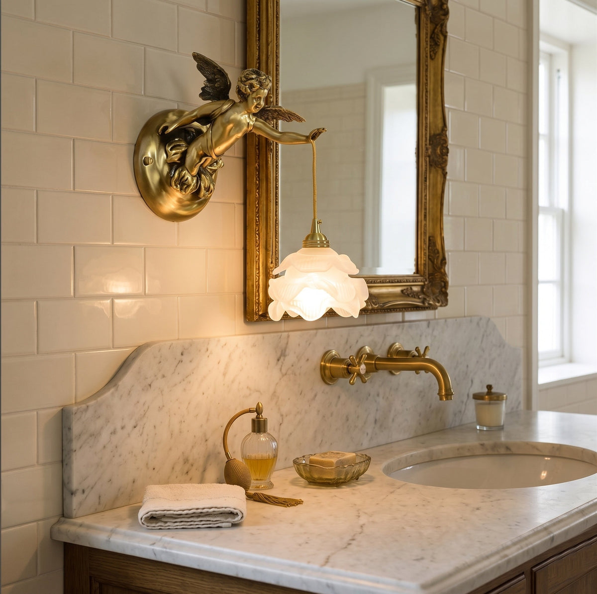 Glazen Engelvleugel Wandlamp Messing met Richting voor Woonkamer Slaapkamer Hal Decoratieve Verlichting | Sulvida
