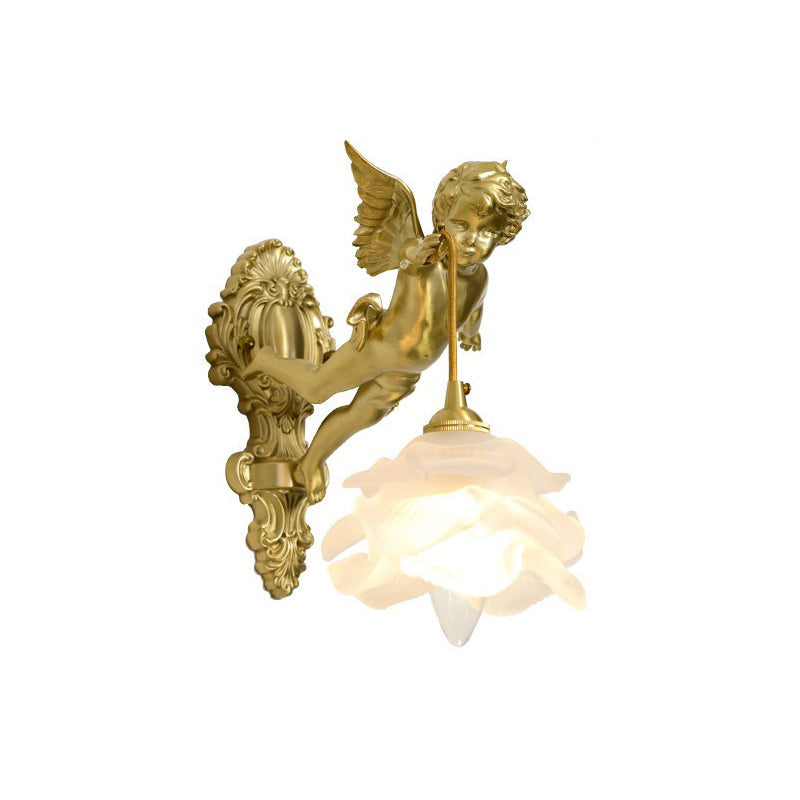 Glazen Engelvleugel Wandlamp Messing met Richting voor Woonkamer Slaapkamer Hal Decoratieve Verlichting | Sulvida