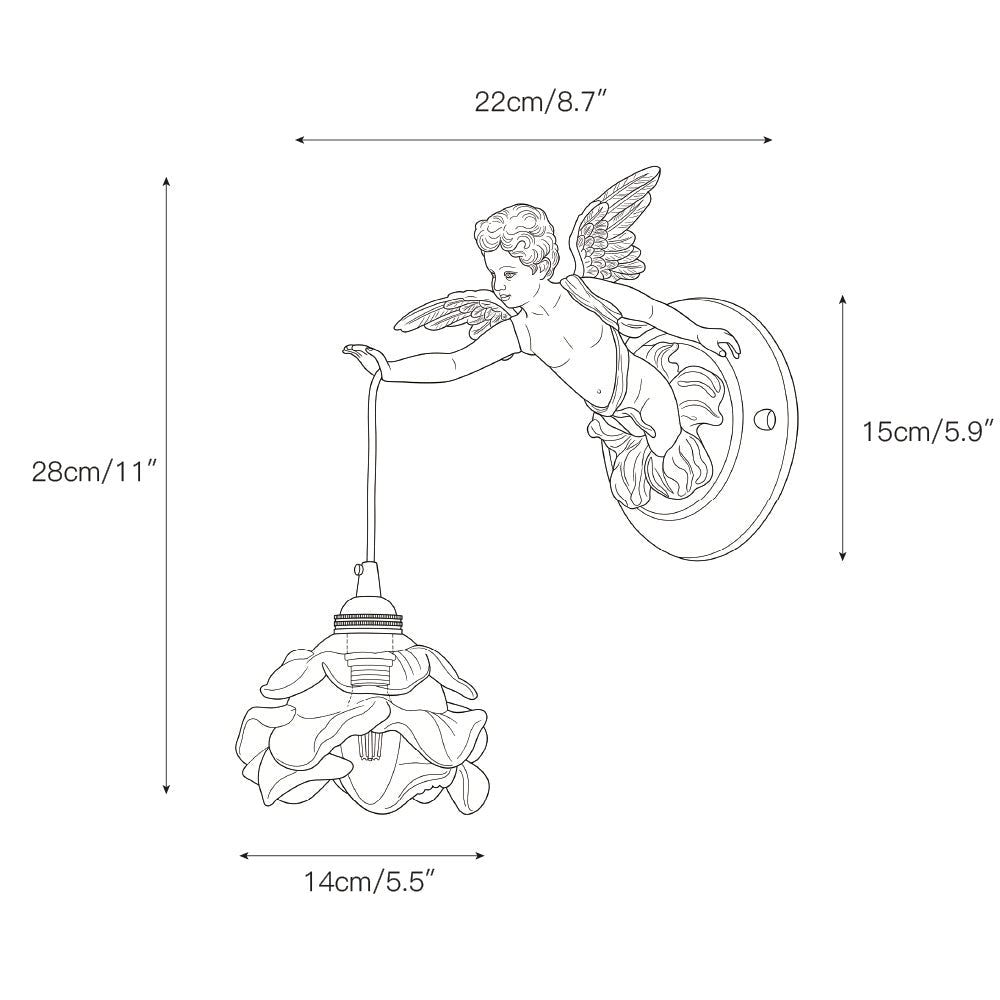 Glazen Engelvleugel Wandlamp Messing met Richting voor Woonkamer Slaapkamer Hal Decoratieve Verlichting | Sulvida