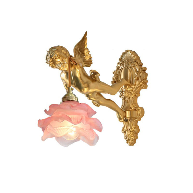 Glazen Engelvleugel Wandlamp Messing met Richting voor Woonkamer Slaapkamer Hal Decoratieve Verlichting | Sulvida