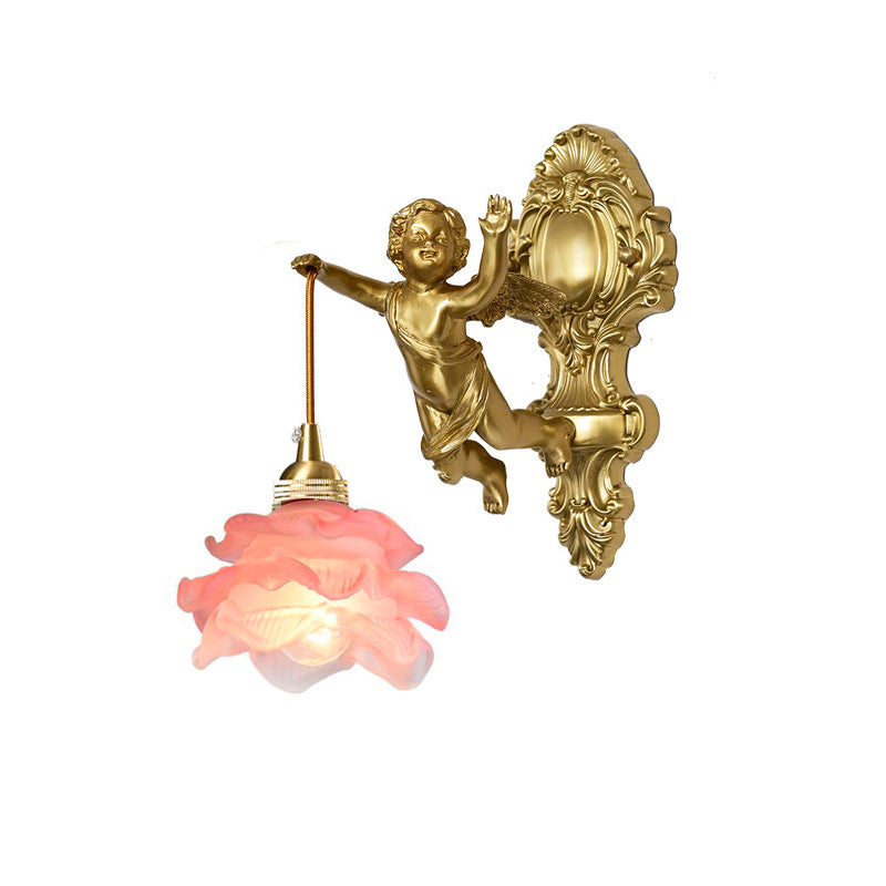 Glazen Engelvleugel Wandlamp Messing met Richting voor Woonkamer Slaapkamer Hal Decoratieve Verlichting | Sulvida