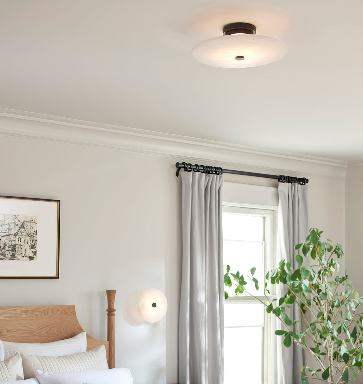 Plafondlamp Albast LED Messing Zwart Wit Modern Design Geïntegreerde Verlichting Woonkamer Slaapkamer | Sulvida