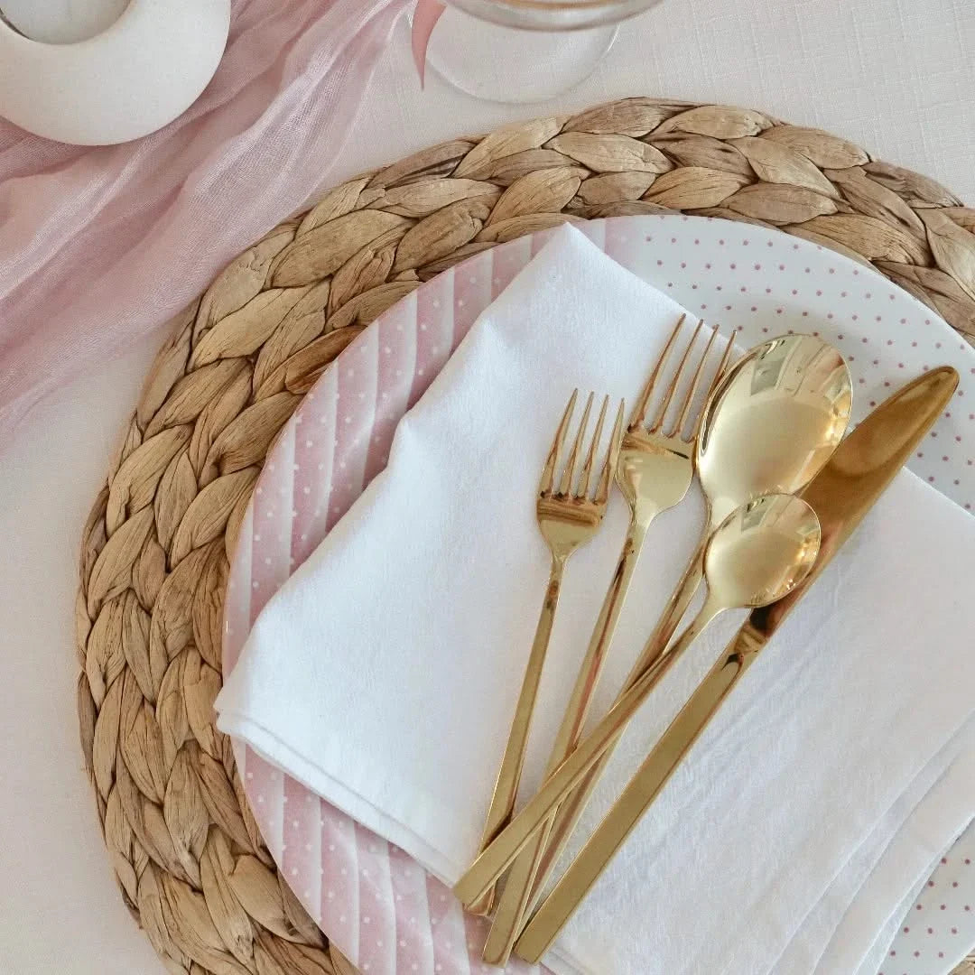 Roestvrijstalen bestekset 30-delig goud zwart zilver roségoud voor 6 personen luxe tafelbestek eettafel | Sulvida