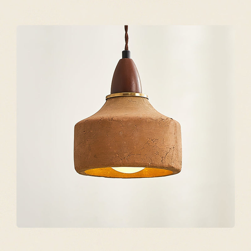 Hanglamp Hout Keramiek Walnoottint Terracotta G9 Fitting Plafondverlichting Eetkamer Keuken Slaapkamer Woonkamer | Sulvida
