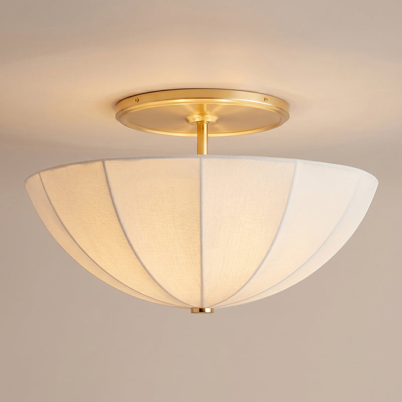 Plafondlamp Plissé Stof met Metalen Montuur Goud Zwart Wit voor Woonkamer Slaapkamer Eetkamer Design | Sulvida
