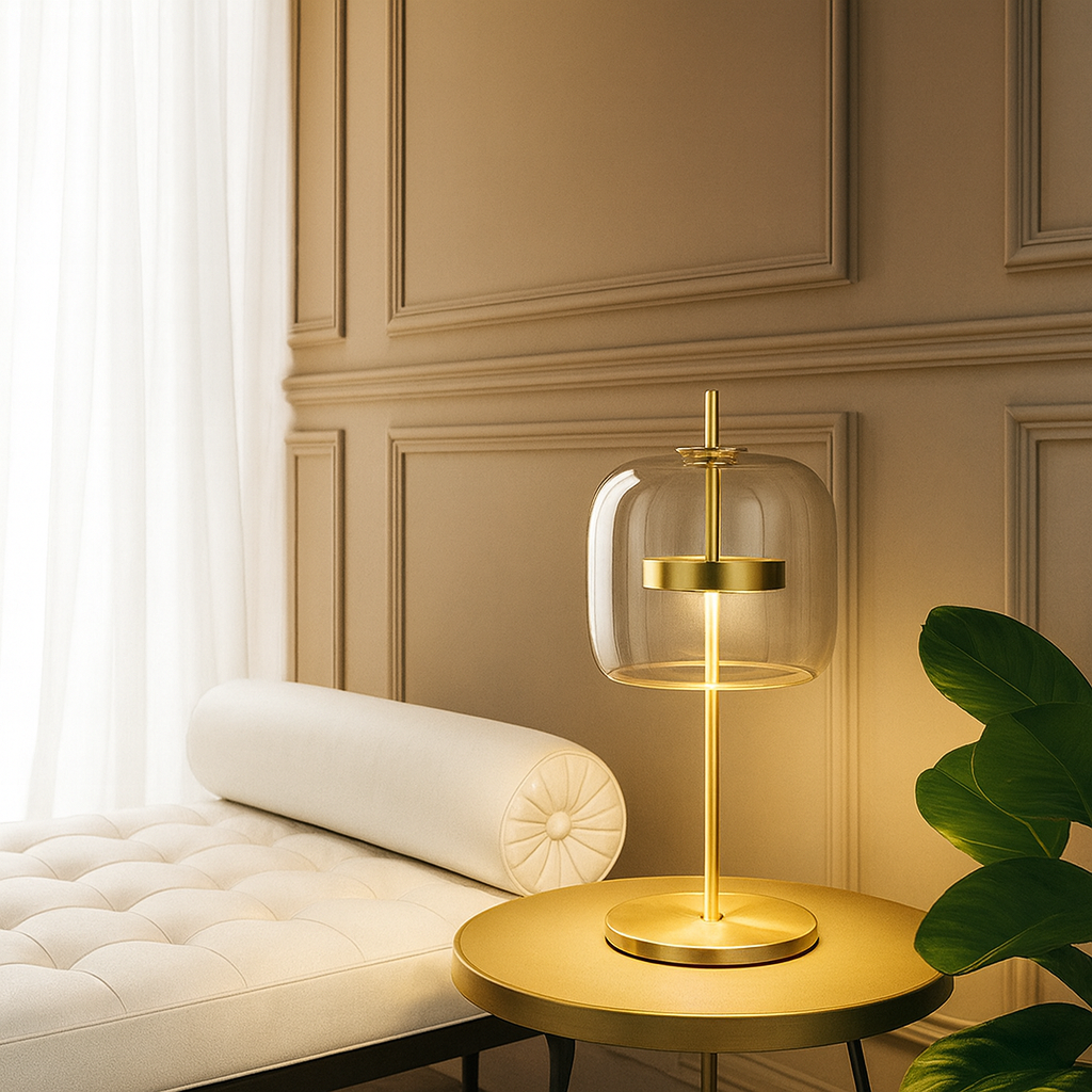 Tafellamp met Gekleurd Glas Design Rookgrijs Amber Transparant Sfeerlicht Nachtkastje LED Woonkamer Slaapkamer | Sulvida