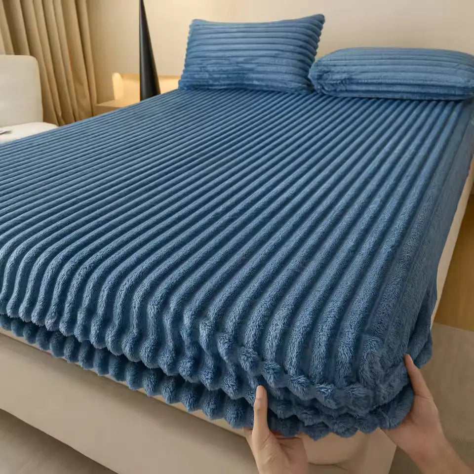 Zacht Teddy Hoeslaken met Diepe Hoeken Pluche Beddenlaken 150×200-220 cm Warm Winterbeddengoed Fleece | Sulvida