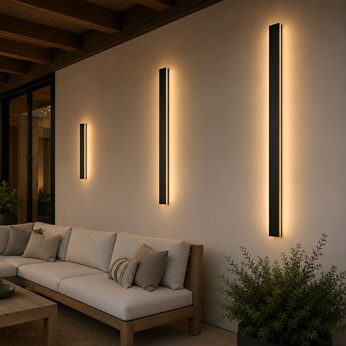 LED Buitenwandlamp Zwart Waterdicht IP65 Smal Design Modern Tuinverlichting Energiezuinig 485 Lumen Gevel | Sulvida