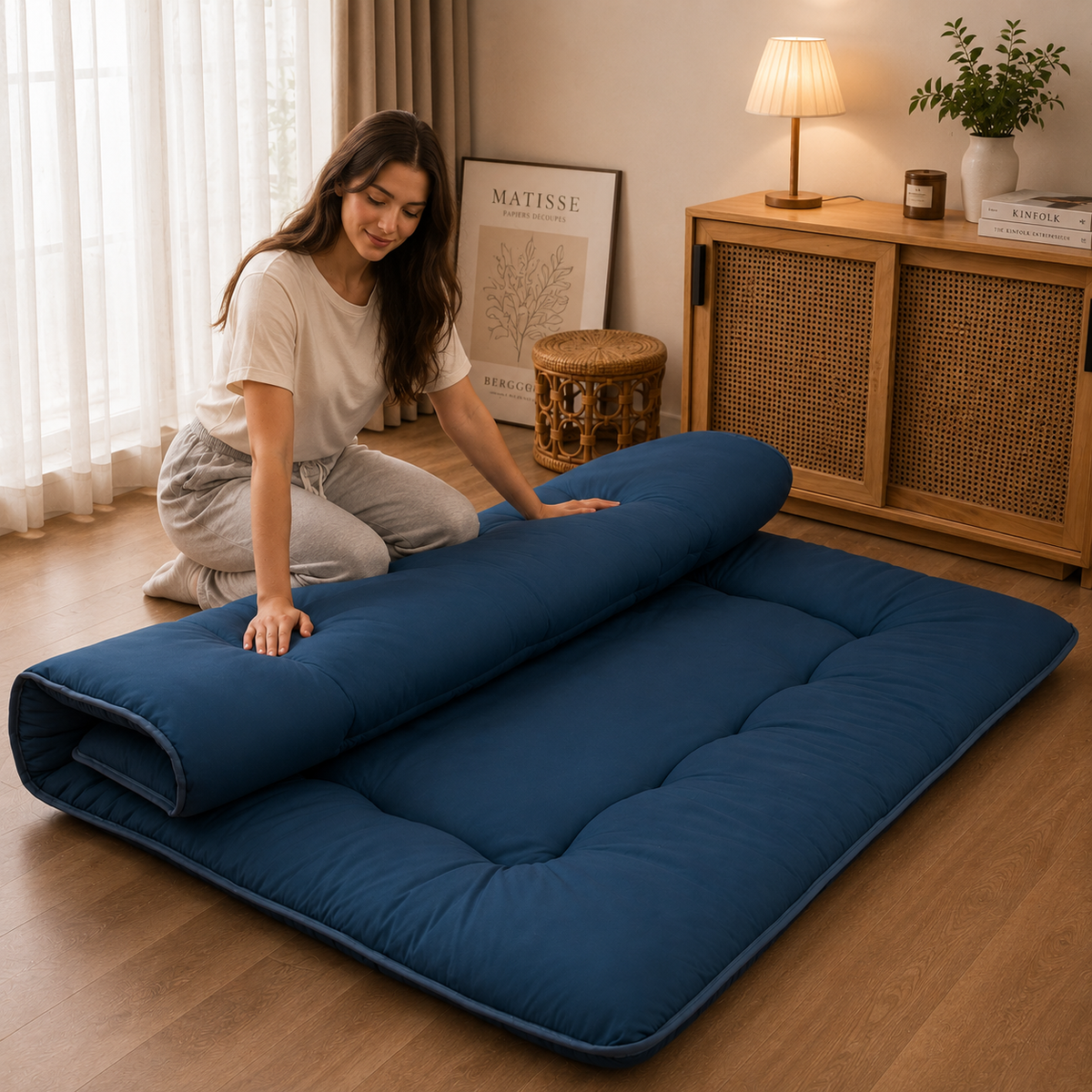Japanse Futon Matras 10cm Dik Vouwbaar Slaapmat Tatami Bed Volwassenen Kinderen Gasten Vloer Slaapkamer | Sulvida