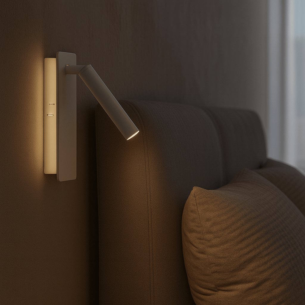 Draaibare LED Wandlamp met Kantelbare Kop voor Slaapkamer en Leeshoek - Dimbaar Licht Instelbaar Scandinavisch | Sulvida