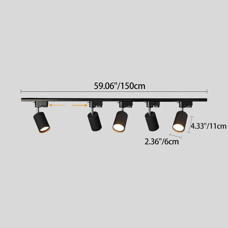 Railspotverlichting tubular flush-mount 3-5 spots verstelbaar wit zwart goud modern plafond woonkamer keuken | Sulvida