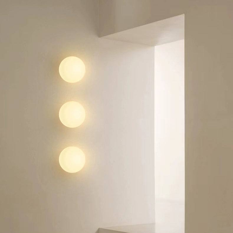 Glazen Wandlamp Bol Wit Minimalistisch Design Woonkamer Slaapkamer G9 Fitting 12-18 cm Droge Ruimte Sfeerverlichting | Sulvida
