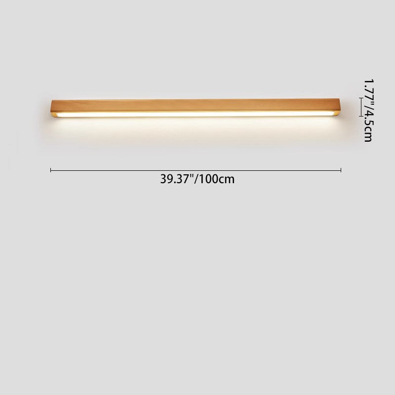 Houten wandlamp LED 60-180 cm bruin rechthoekig modern design sfeerverlichtingen wandverlichting interieur | Sulvida